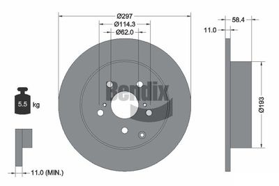 BDS1747 BENDIX Braking Тормозной диск