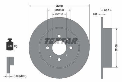 92125403 TEXTAR Тормозной диск