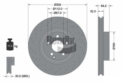 BDS1651HC BENDIX Braking Тормозной диск