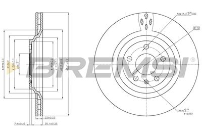 CD8546V BREMSI Тормозной диск