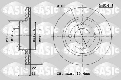 9004806J SASIC Тормозной диск