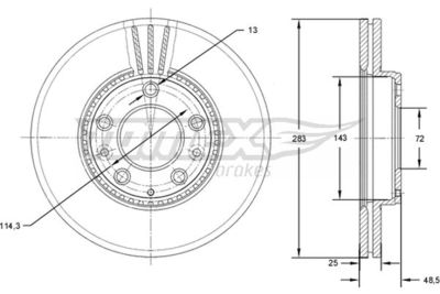 TX7141 TOMEX Brakes Тормозной диск