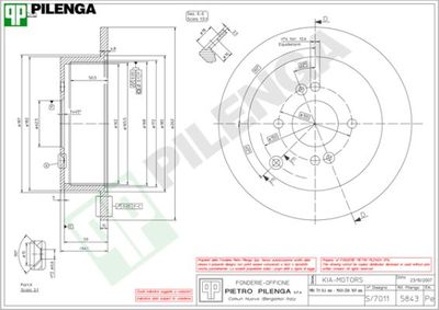 5843 PILENGA Тормозной диск