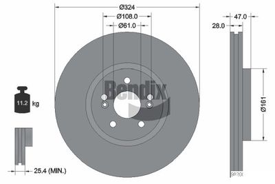 BDS1167HC BENDIX Braking Тормозной диск