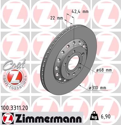 100331120 ZIMMERMANN Тормозной диск