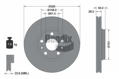 BDS1473 BENDIX Braking Тормозной диск