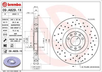 09A8291X BREMBO Тормозной диск