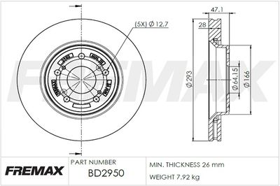 BD2950 FREMAX Тормозной диск