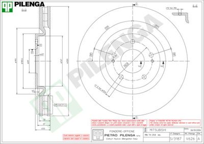 V626 PILENGA Тормозной диск