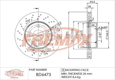 BD6473 FREMAX Тормозной диск