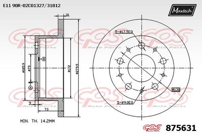 875631 MAXTECH Тормозной диск