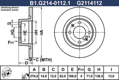B1G21401121 GALFER Тормозной диск