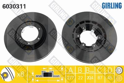 6030311 GIRLING Тормозной диск