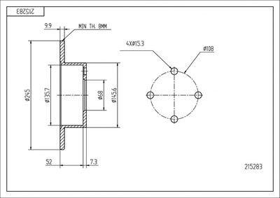 215283 HART Тормозной диск