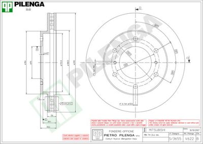 V622 PILENGA Тормозной диск