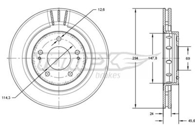 TX7174 TOMEX Brakes Тормозной диск