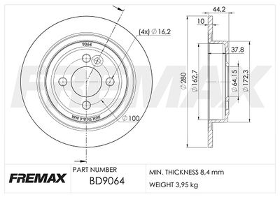 BD9064 FREMAX Тормозной диск