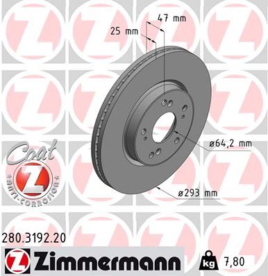 280319220 ZIMMERMANN Тормозной диск