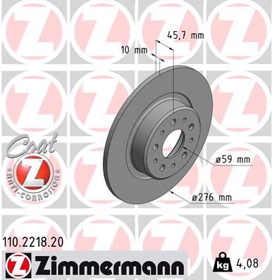 110221820 ZIMMERMANN Тормозной диск