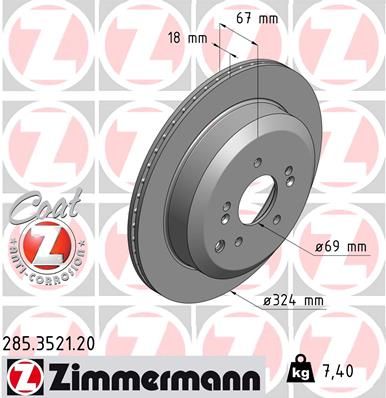 285352120 ZIMMERMANN Тормозной диск