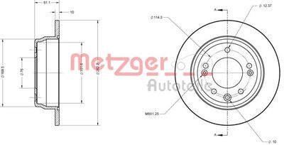 6110107 METZGER Тормозной диск