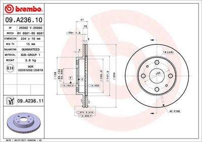 09A23611 BREMBO Тормозной диск