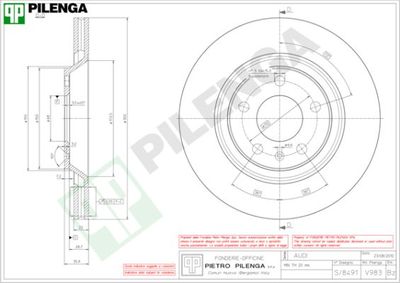 V983 PILENGA Тормозной диск