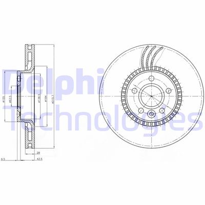 BG4123 DELPHI Тормозной диск