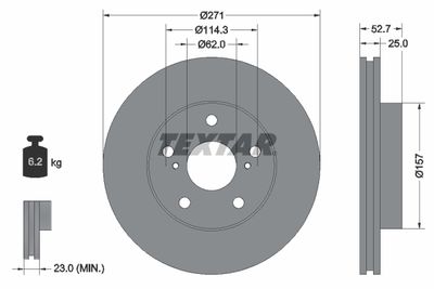 92081000 TEXTAR Тормозной диск