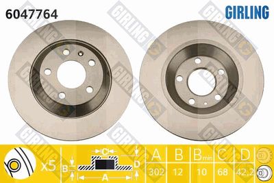 6047764 GIRLING Тормозной диск