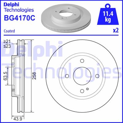BG4170C DELPHI Тормозной диск