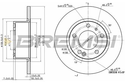 CD6554S BREMSI Тормозной диск