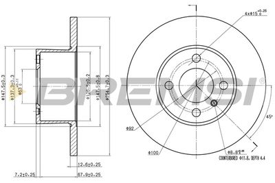 CD6075S BREMSI Тормозной диск