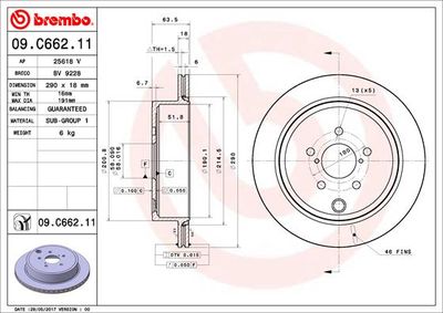 09C66211 BREMBO Тормозной диск