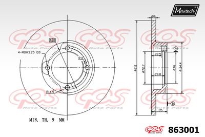 863001 MAXTECH Тормозной диск