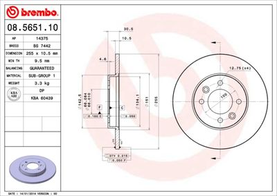 08565110 BREMBO Тормозной диск