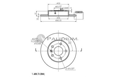 P331002 ASHUKI by Palidium Тормозной диск
