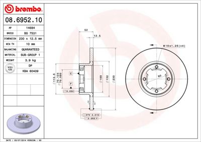 08695210 BREMBO Тормозной диск