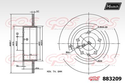 883209 MAXTECH Тормозной диск