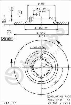 BS7203 BRECO Тормозной диск