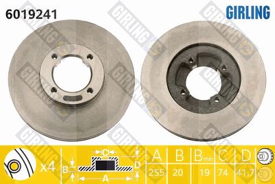 6019241 GIRLING Тормозной диск