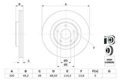 0986479F33 BOSCH Тормозной диск