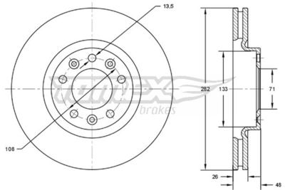 TX7224 TOMEX Brakes Тормозной диск