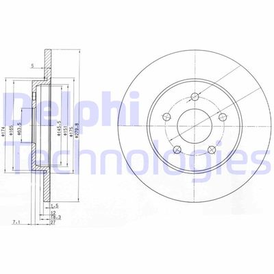 BG3663 DELPHI Тормозной диск