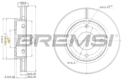 CD7621V BREMSI Тормозной диск