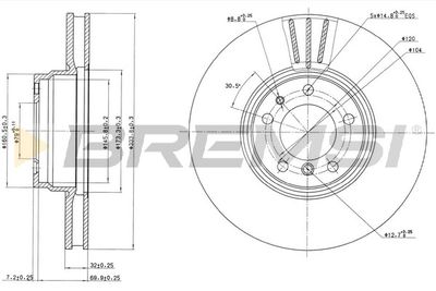 CD6832V BREMSI Тормозной диск