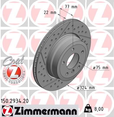 150293420 ZIMMERMANN Тормозной диск