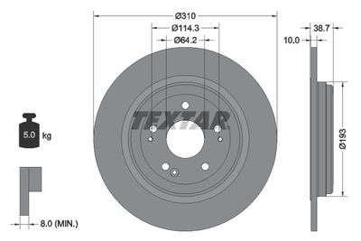 92306103 TEXTAR Тормозной диск