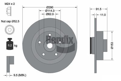 BDS1885 BENDIX Braking Тормозной диск