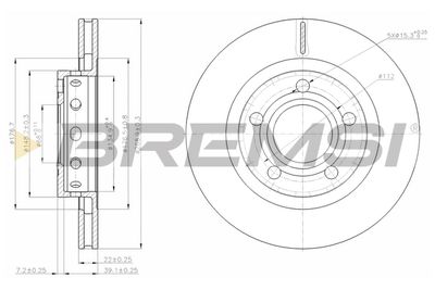 CD7896V BREMSI Тормозной диск